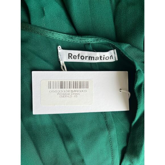 Reformation Winslow Dress Emerald Green Size XS - Picture 5 of 5
